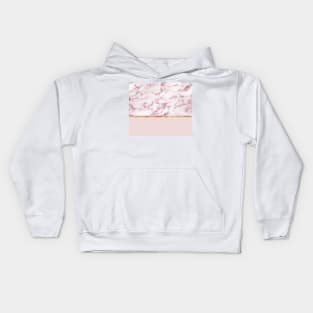 Contento rosa on blush rose gold Kids Hoodie